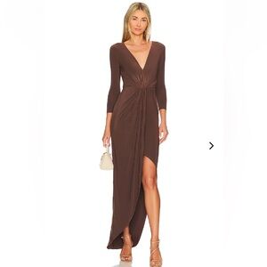 Lovers And Friends Sundance Maxi Dress in Espresso Brown. Size S